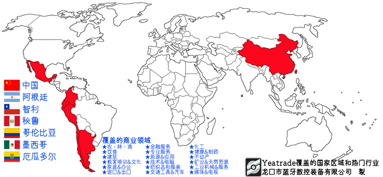 Yeatrade覆蓋的國家區(qū)域和熱門行業(yè)